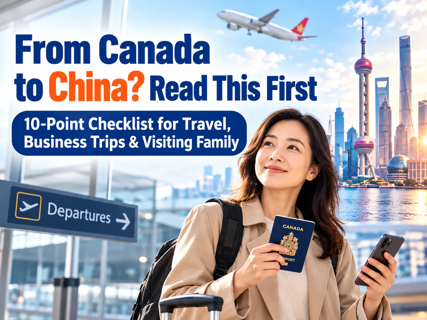 A Canadian traveller preparing to travel from Canada to China.
