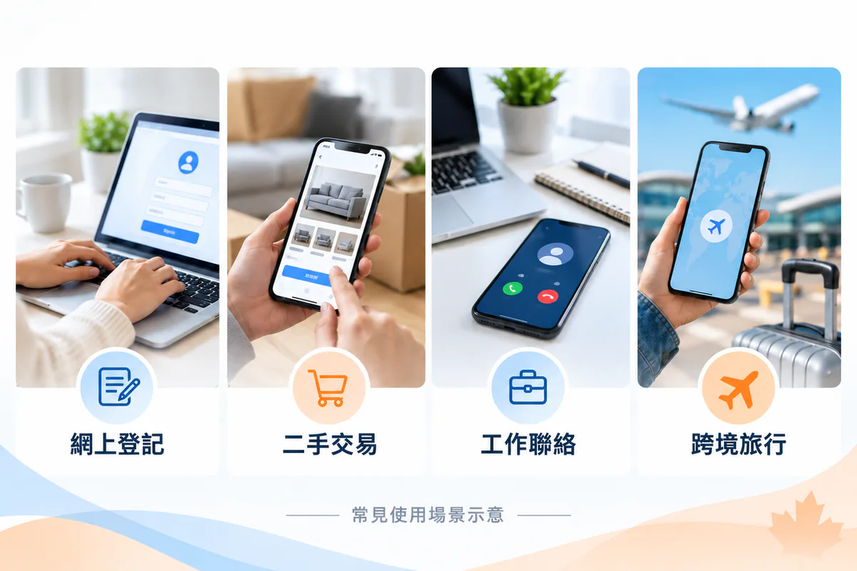 第二號碼可用於網上登記、二手交易、工作聯絡及跨境旅行