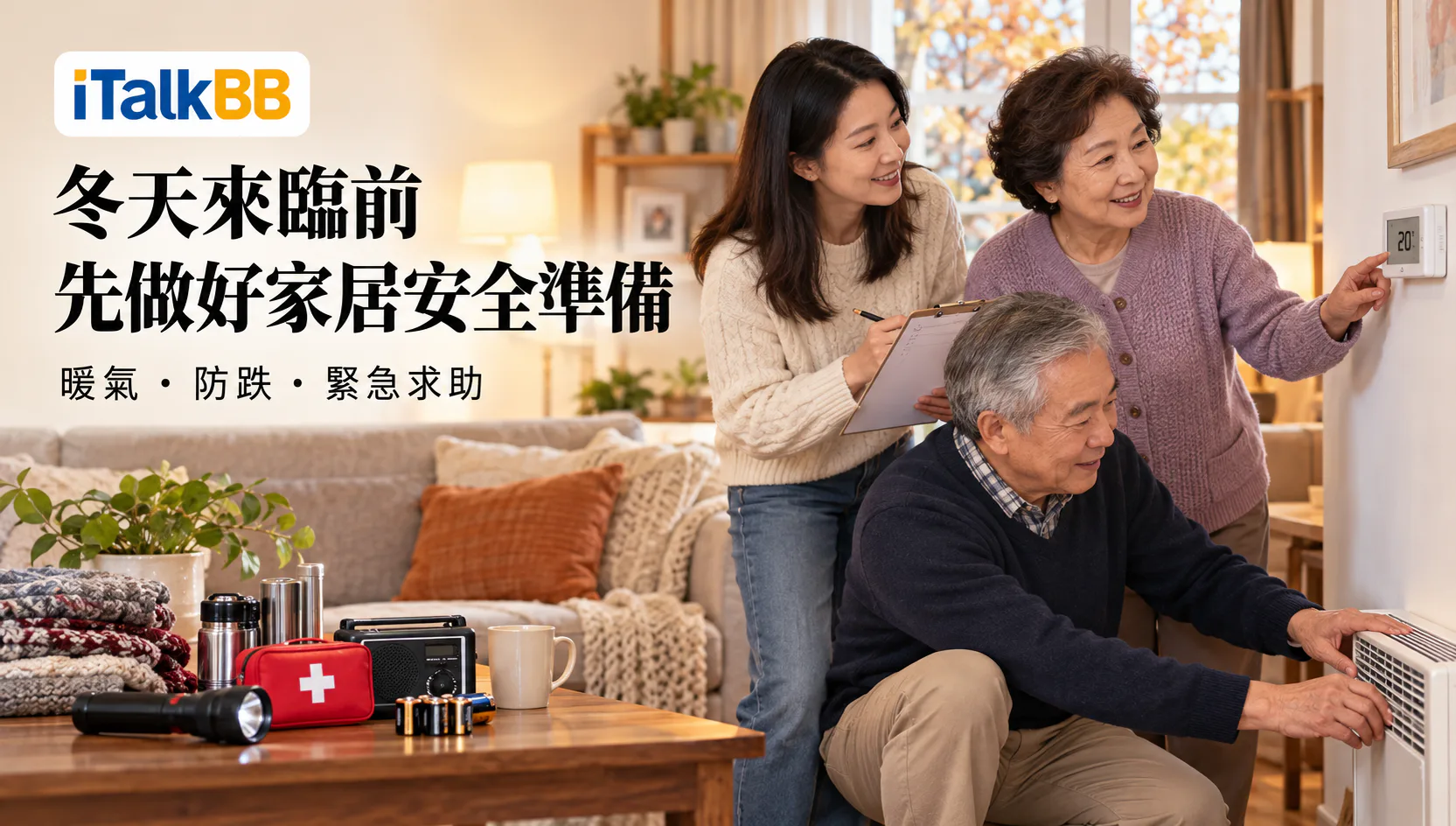 iTalkBB海報提醒冬天來臨前做好家居安全準備