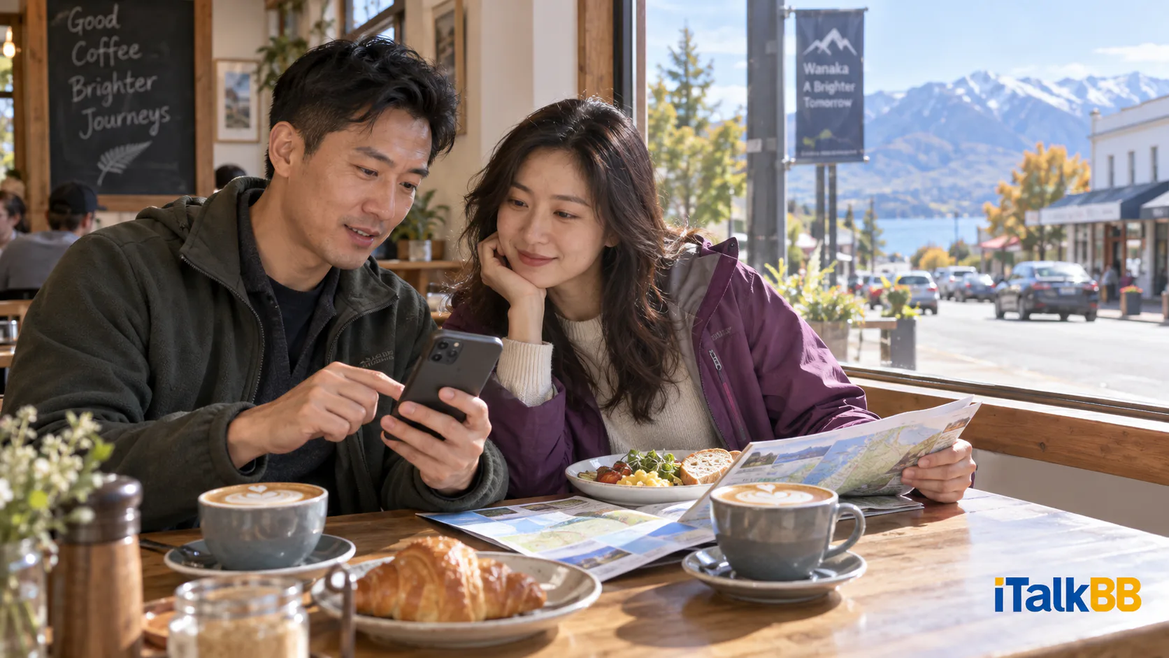 Daniel and Grace consider another night in a New Zealand town over breakfast